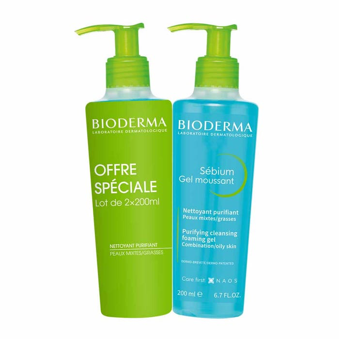 BIODERMA PURIFYING CLEANSING FOAMING GEL 2X200ML 