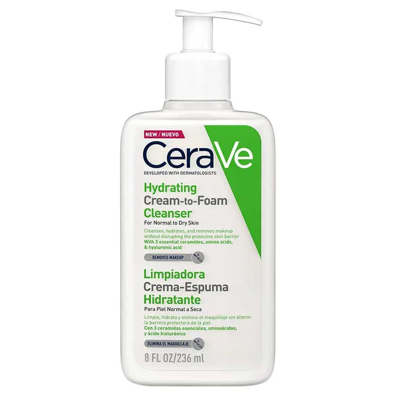 CERAVE HYDRATING CREAM-TO-FOAM CLEANSER FOR NORMAL TO DRY SKIN 236ML 