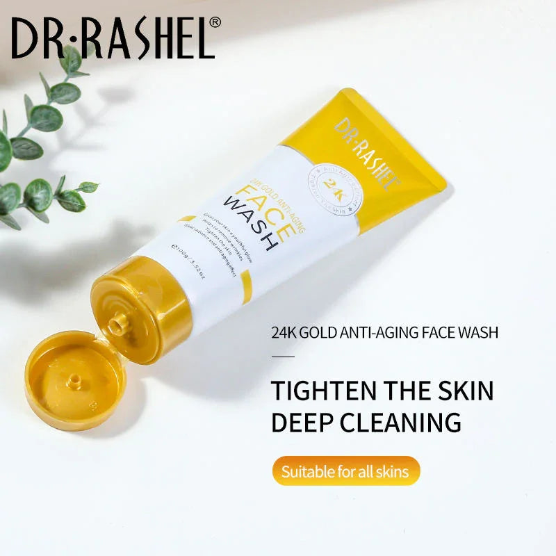 DR RASHEL FACE WASH 24K GOLD ANTI AGING 100G 