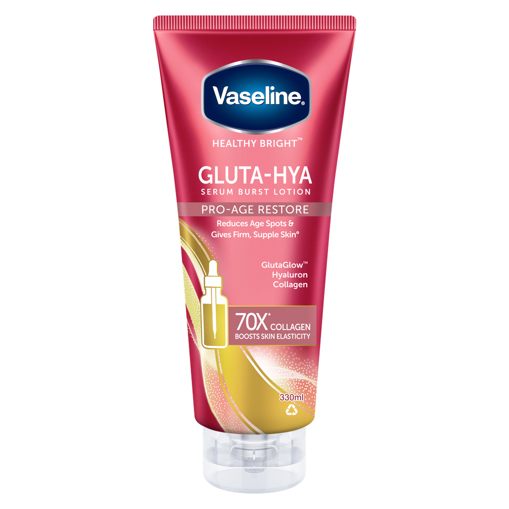 VASELINE HEALTHY BRIGHT GLUTA HYA SERUM BURST LOTION PRO AGE RESTORE 300ML 