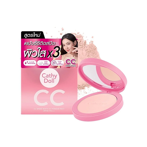 CATHY DOLL CC SPEED WHITE X3 POWDER PACT SPF40 PA+++ #21 LIGHT BIEGE 