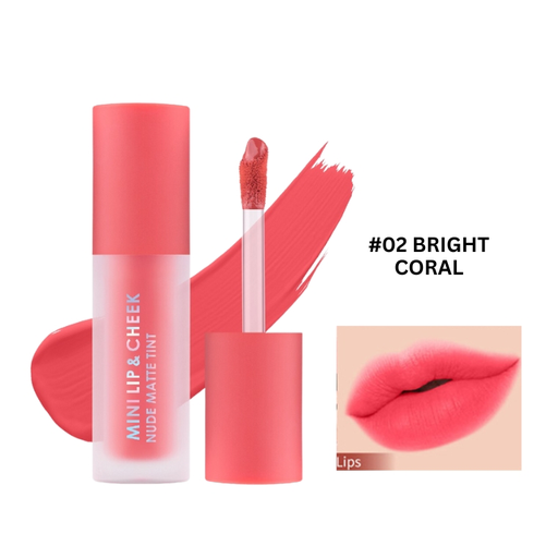 CATHY DOLL MINI LIP & CHEEK #02 BRIGHT CORAL 