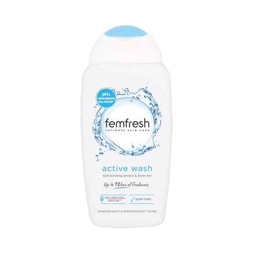 FEMFRESH ACTIVE WASH WITH GINSENG EXTRACT & SILVER IONS 250ML 