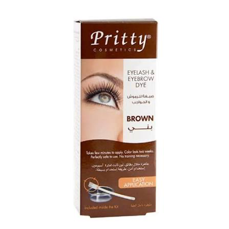 PRITTY EYELASH & EYEBROW DYE (BROWN) KIT 00513